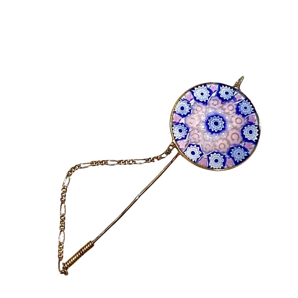 VINTAGE ITALIAN MILLEFIORI GLASS STICK PIN